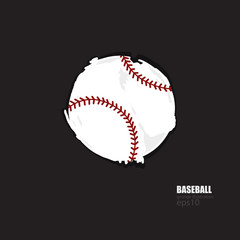 Vector abstract baseball ball isolated. Grunge ripped element for design banner, poster, flyer, sport print for T-shirt.
