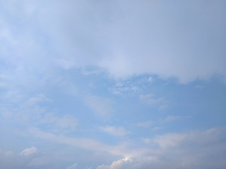 White soft cloud texture on blue sky background