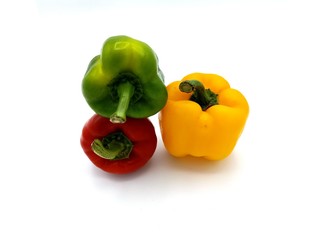 Colorful peppers At the shop selling fruits and vegetables