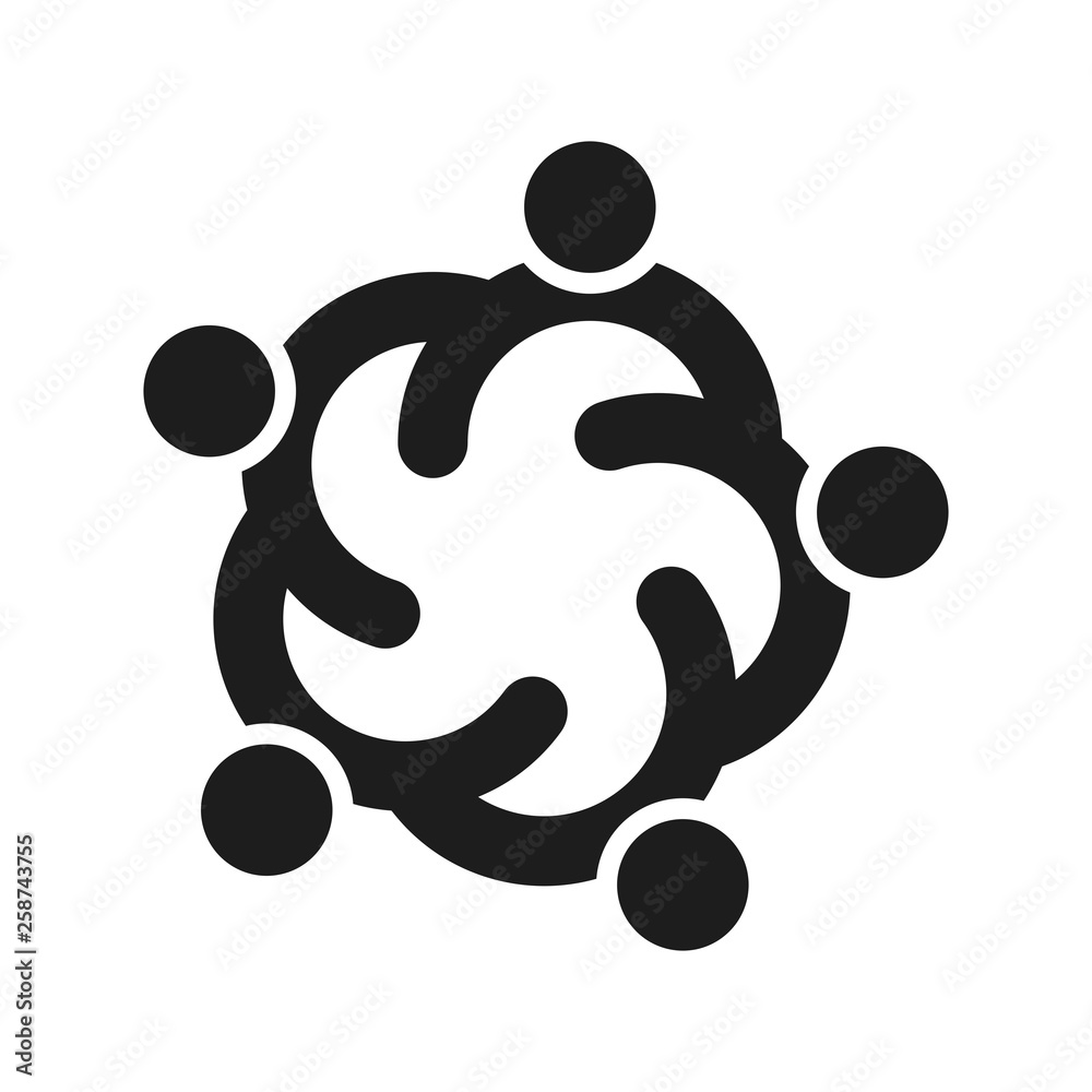 Wall mural people logo. team icon. partner symbol. vector eps 08.