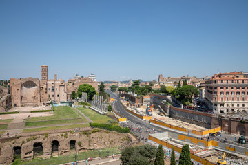 Naklejka na ściany i meble Panoramic view of city Rome