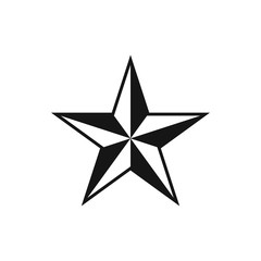 Five pointed star. Vector illustration.