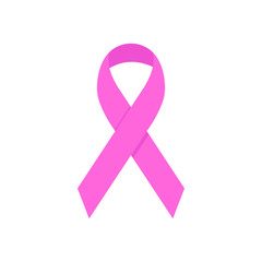 Breast cancer. Pink ribbon illustration. Vector. Isolated.