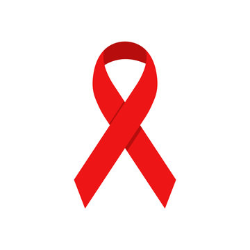 World aid day. Red ribbon illustration. Vector.