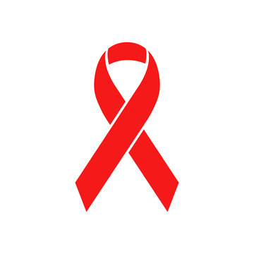 Red Ribbon Icon. Vector.