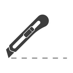 Obraz premium Place for cutting with a stationery knife. Vector icon on white background