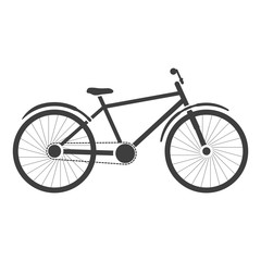 Bicycle icon. Partially detailed image. Vector on white background
