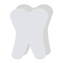 Tooth flat illustration on white