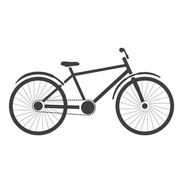Bicycle icon. Partially detailed image. Vector on white background