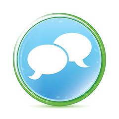 Chat icon natural aqua cyan blue round button