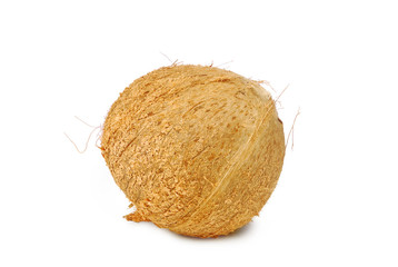 Dried coconut on white background.with clipping path.