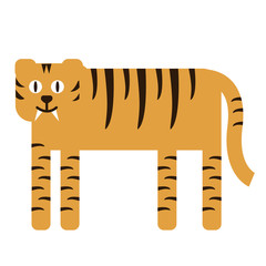 Fototapeta na wymiar Tiger flat illustration on white