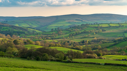 Fototapeta na wymiar Landscape between Newcastle and Quabbs, Shropshire, England, UK