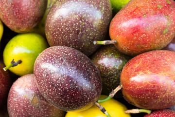 fresh passion fruit in the local market