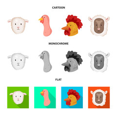 Vector illustration of agriculture and breeding logo. Collection of agriculture and organic  stock vector illustration.