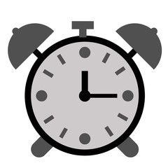 Alarm clock flat illustration on white