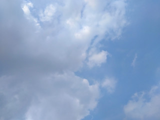 White soft cloud texture on blue sky background