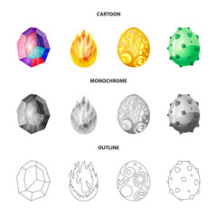 Vector illustration of animal and prehistoric icon. Set of animal and cute  vector icon for stock.