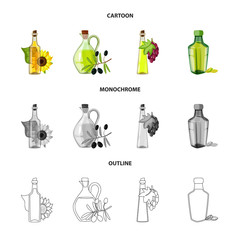 Fototapeta premium Vector design of healthy and vegetable sign. Collection of healthy and agriculture stock vector illustration.