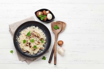 Delicious mushrooms risotto