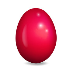 Easter egg 3d vector illustration. glossy red egg 