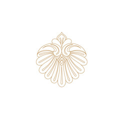 Golden vintage baroque ornament, corner. Retro pattern antique style acanthus.