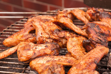 Hot wings on the grill