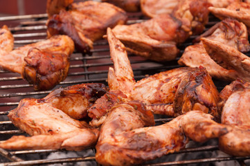 Hot wings on the grill