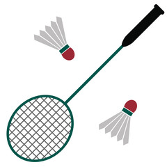 Badminton flat illustration on white
