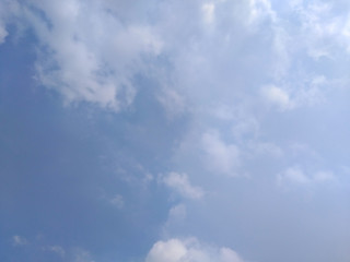 White soft cloud texture on blue sky background