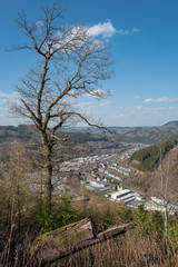 Kleinstadt von oben in Lennestadt Panorama