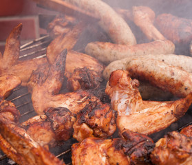 Hot wings on the grill