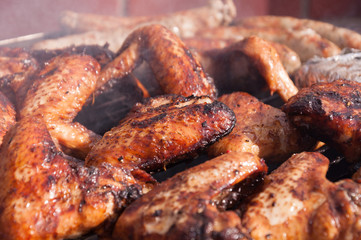 Hot wings on the grill