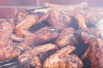 Hot wings on the grill