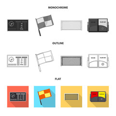 Isolated object of soccer and gear sign. Set of soccer and tournament stock symbol for web.