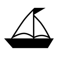 Boat flat illustration on white