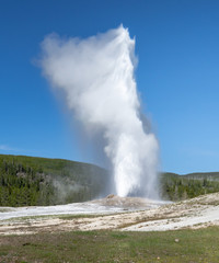 Fototapeta na wymiar old faithful geyser in yellowstone national park eruption
