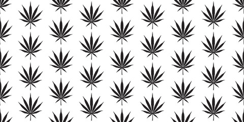 Marijuana seamless pattern cannabis weed vector leaf scarf isolated repeat wallpaper tile background plant