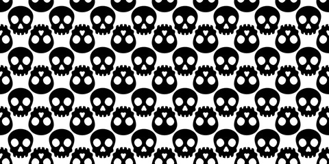 Skull Crossbones seamless pattern vector Halloween pirate bone ghost tile background repeat wallpaper scarf isolated cartoon illustration doodle