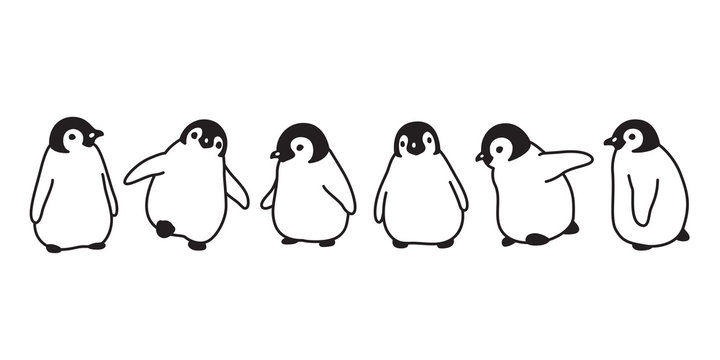 penguin vector icon logo baby cartoon character illustration symbol graphic doodle