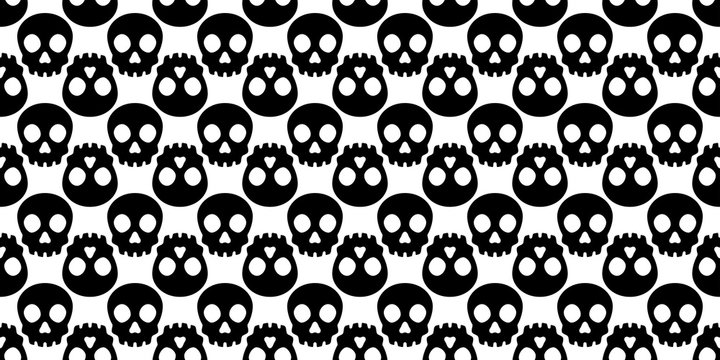 Skull Crossbones seamless pattern vector Halloween pirate bone ghost tile background repeat wallpaper scarf isolated cartoon illustration doodle