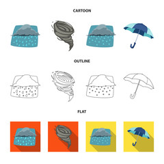 Isolated object of weather and climate sign. Collection of weather and cloud stock vector illustration.