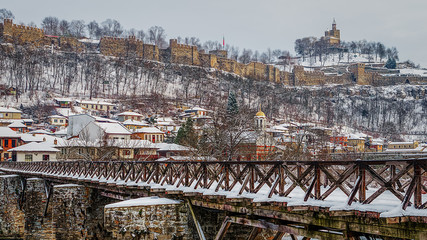 Tsaravets medieval fortress Veliko Tarnovo Bulgaria winter