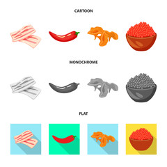 Isolated object of taste and product icon. Set of taste and cooking stock vector illustration.