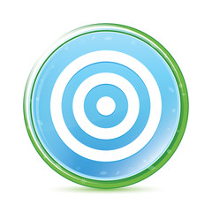Target icon natural aqua cyan blue round button