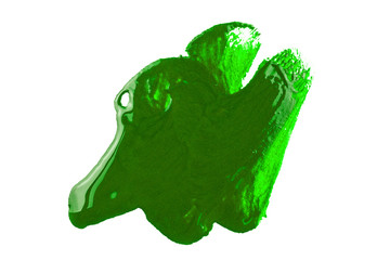 green paint on white background