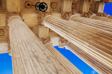 Fototapeta na wymiar Marble Columns at the Supreme Court