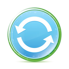 Update icon natural aqua cyan blue round button