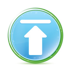 Upload icon natural aqua cyan blue round button