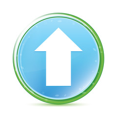 Upload icon natural aqua cyan blue round button